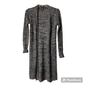 rue21 - size M - open front long sweater in navy blue & white - super soft layer